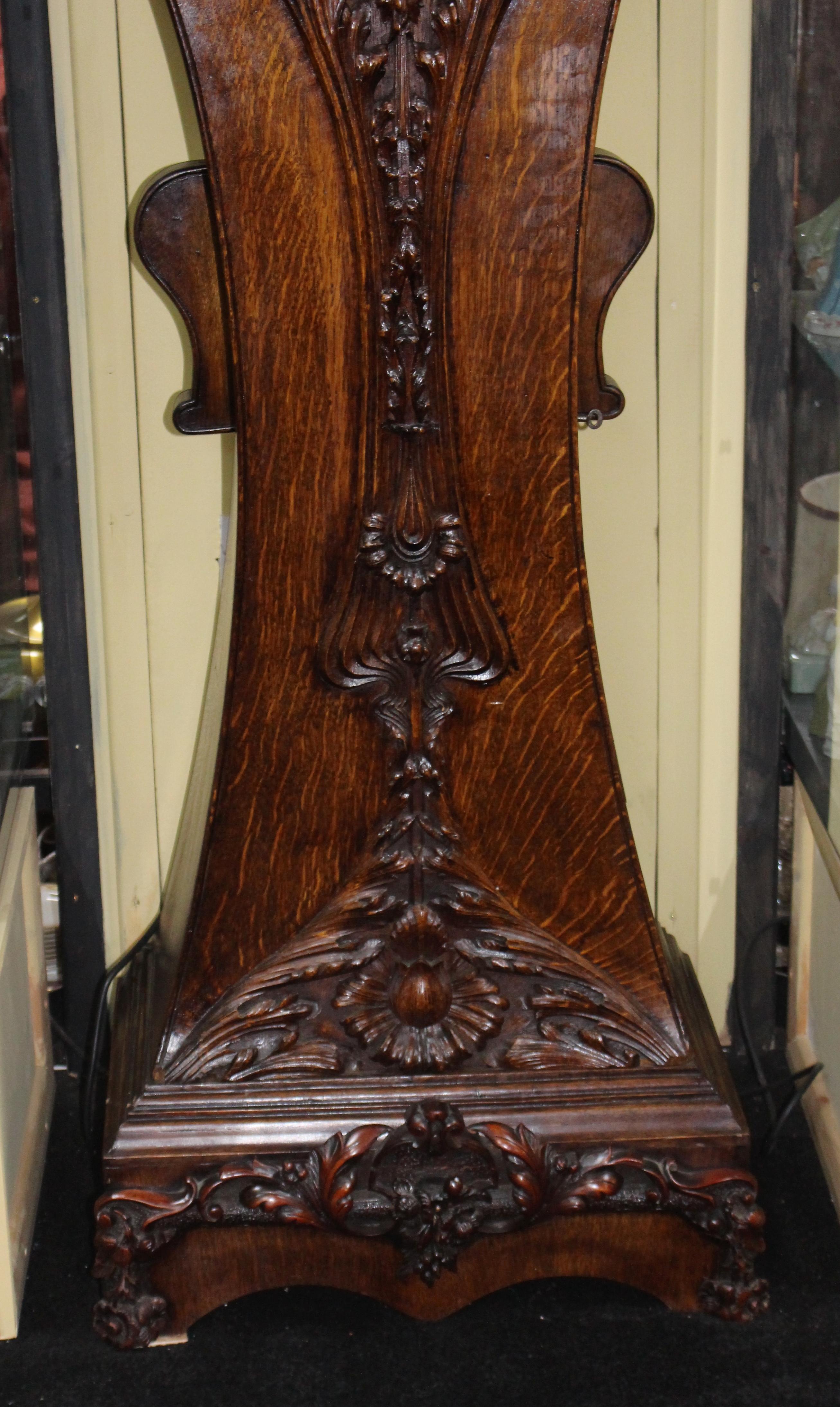 Victorian Heavily Carved Oak Long Case Clock by Thomas Turner London 9