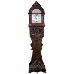 Victorian Heavily Carved Oak Long Case Clock by Thomas Turner London