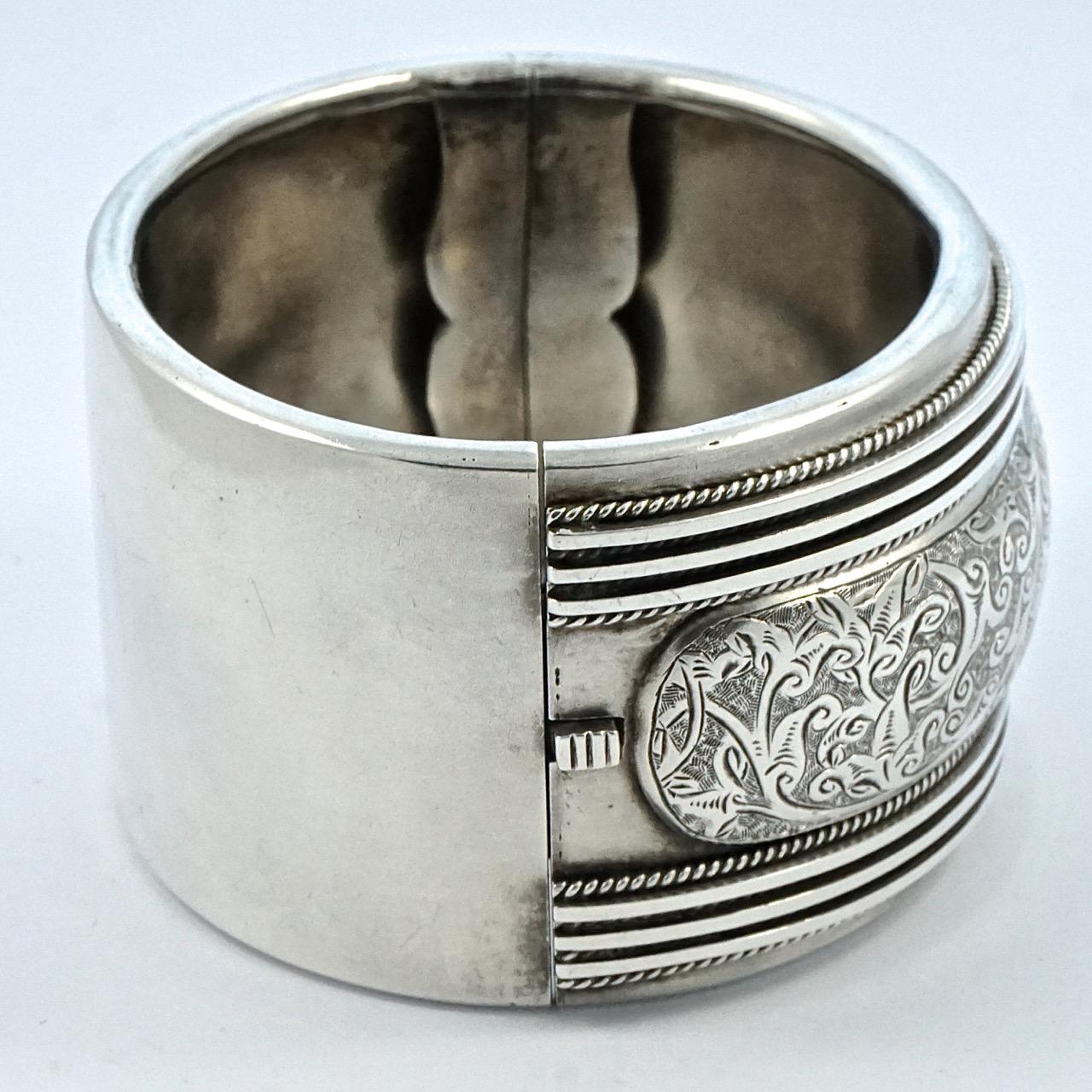 sterling silver engraved bangle