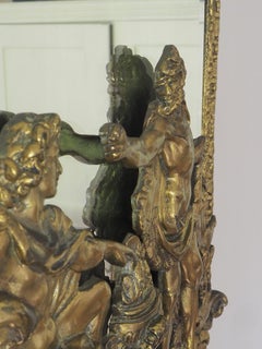 Victorian Hercules and Apollo Gilt Bronze Wall Mirror