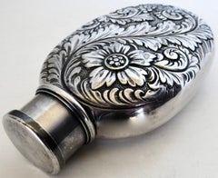 Victorian Highly Decorated Silver Plated "Short Cup Flask" American Circa 1890