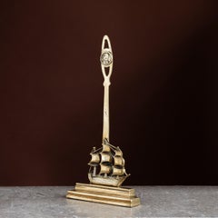 Victorian HMS Victory Brass Door Porter with Admiral Nelson Medallion