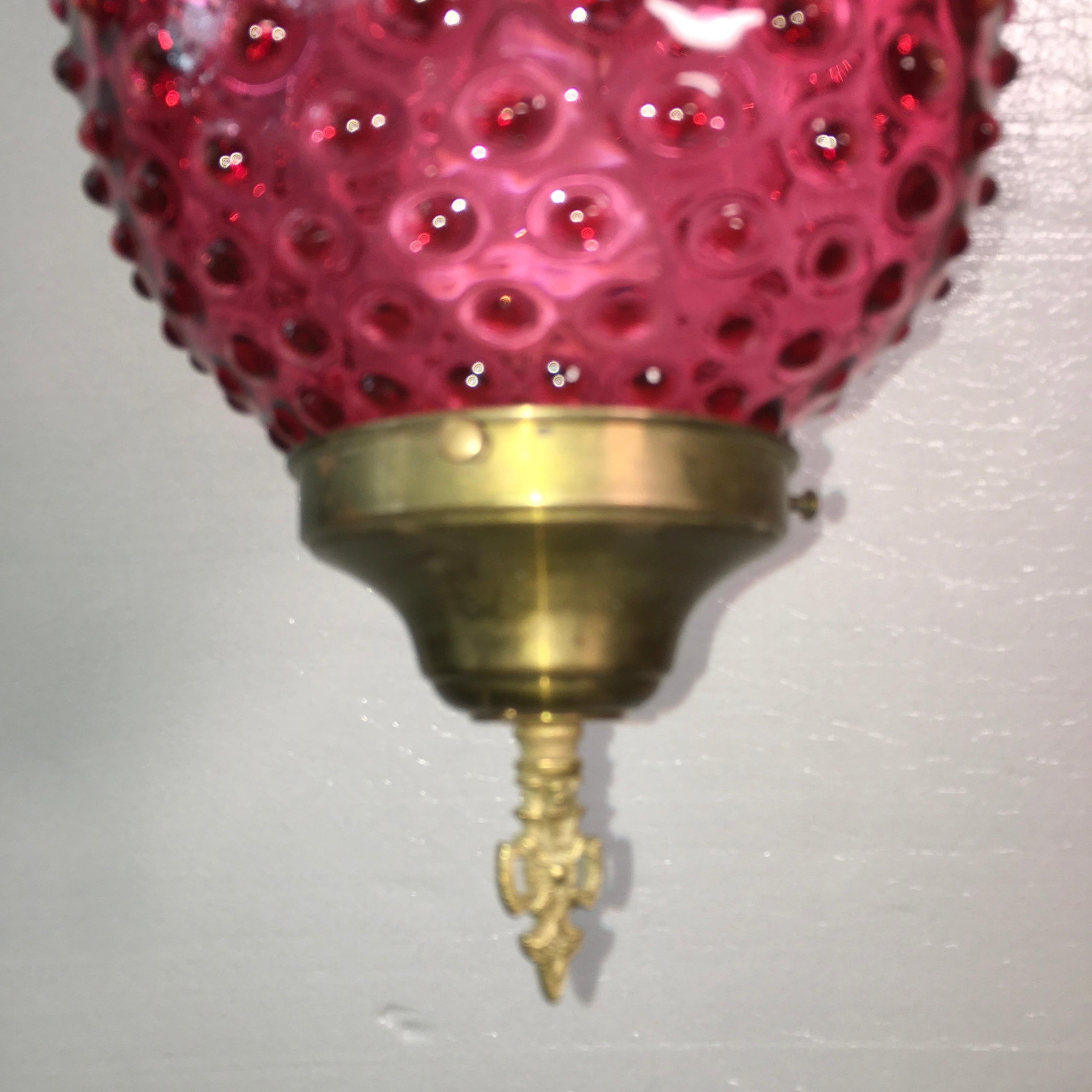 pink hobnail lamp