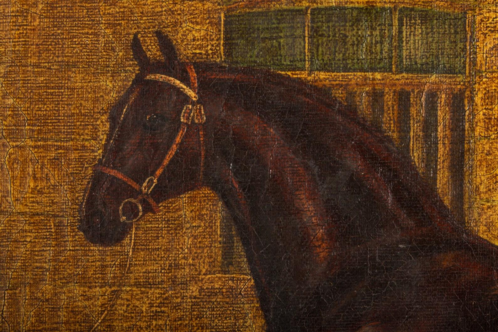 Peinture à l'huile sur toile Victorien Cheval-Equestre par Albert Clark en vente 4