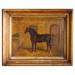 Victorian Horse-Equestrian Oil Painting On Canvas By Albert Clark