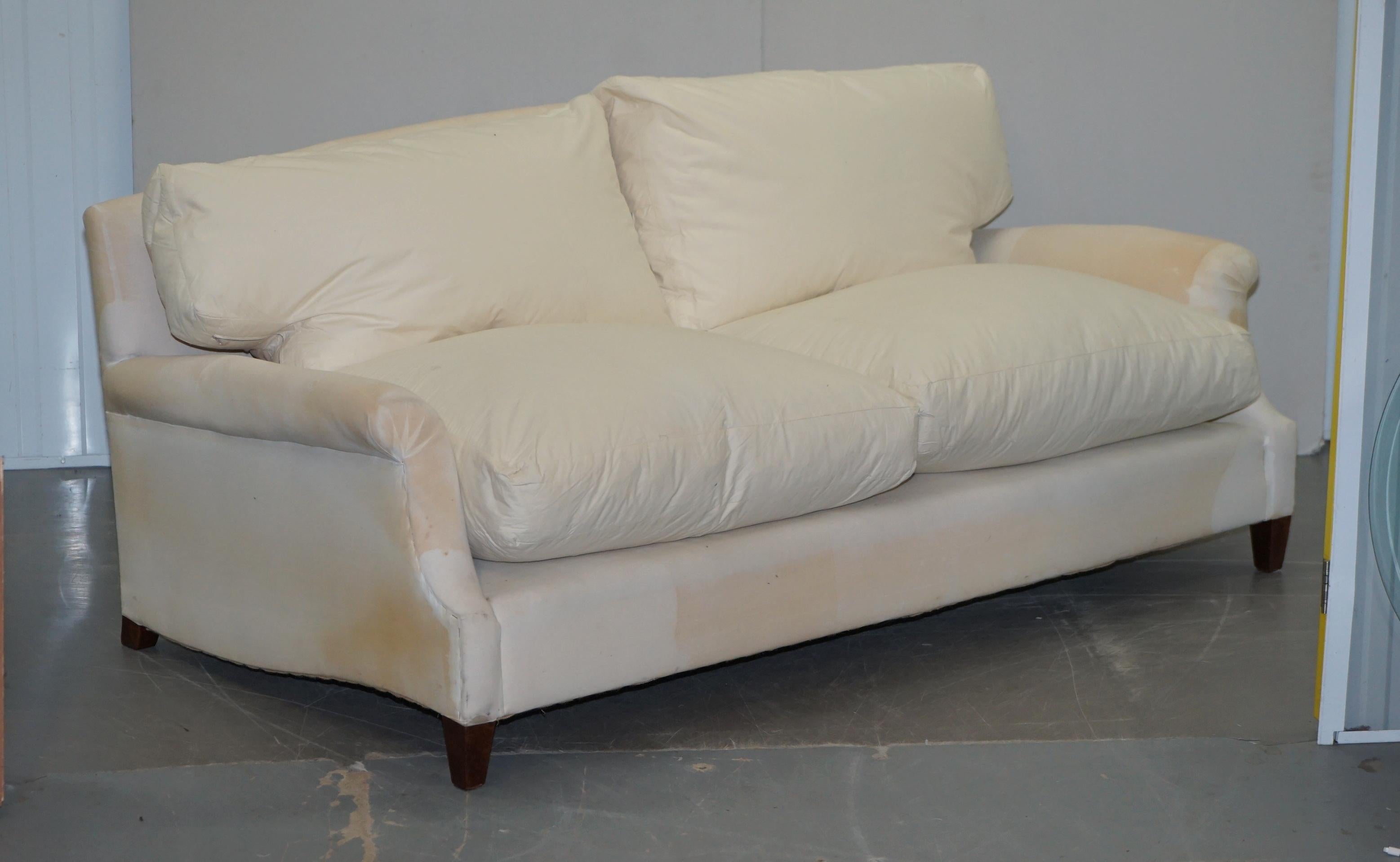 Victorian Howard & Sons Sofa with Feather Filled Cushions and Removable Covers 2
