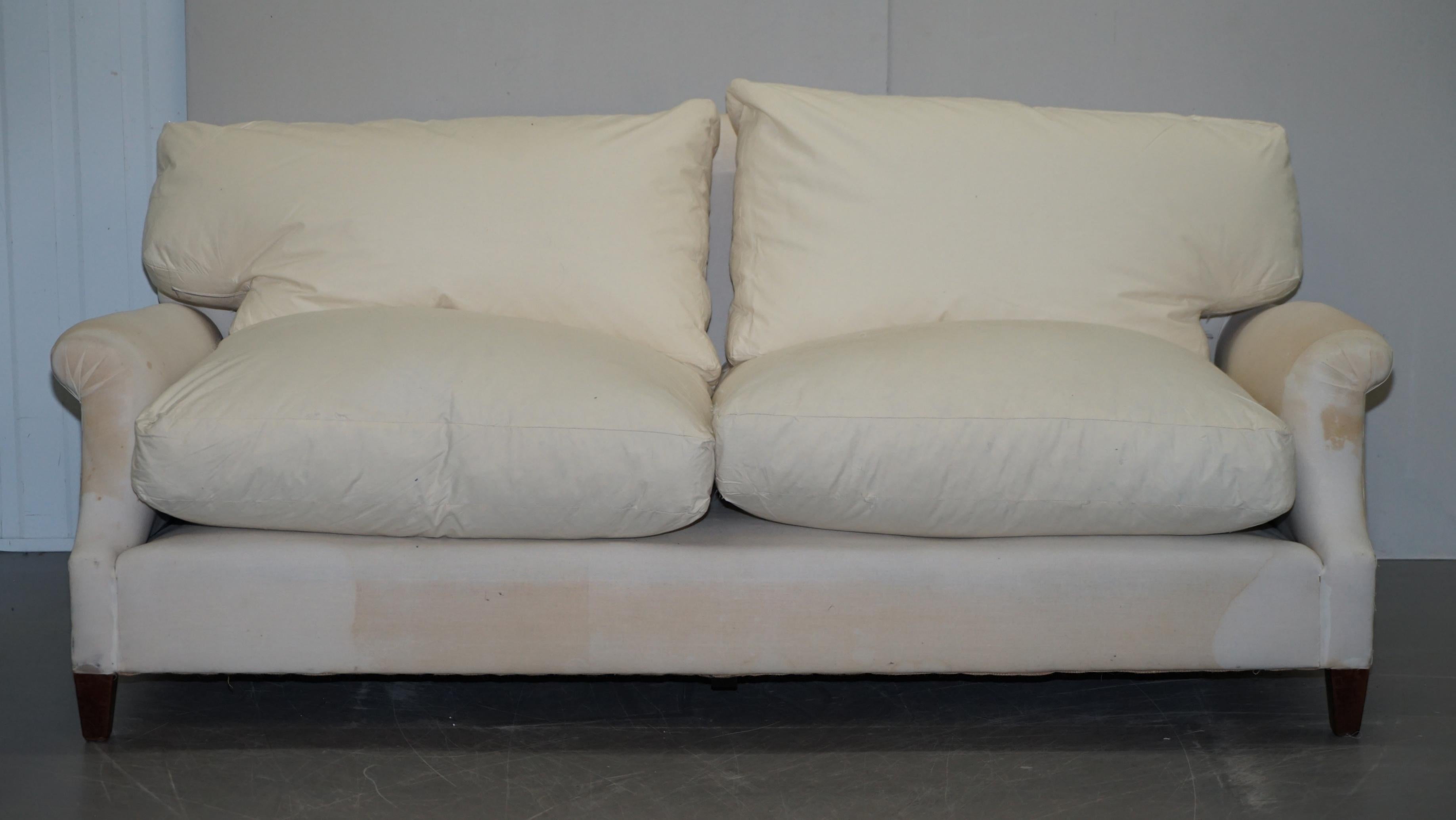 Victorian Howard & Sons Sofa with Feather Filled Cushions and Removable Covers 3