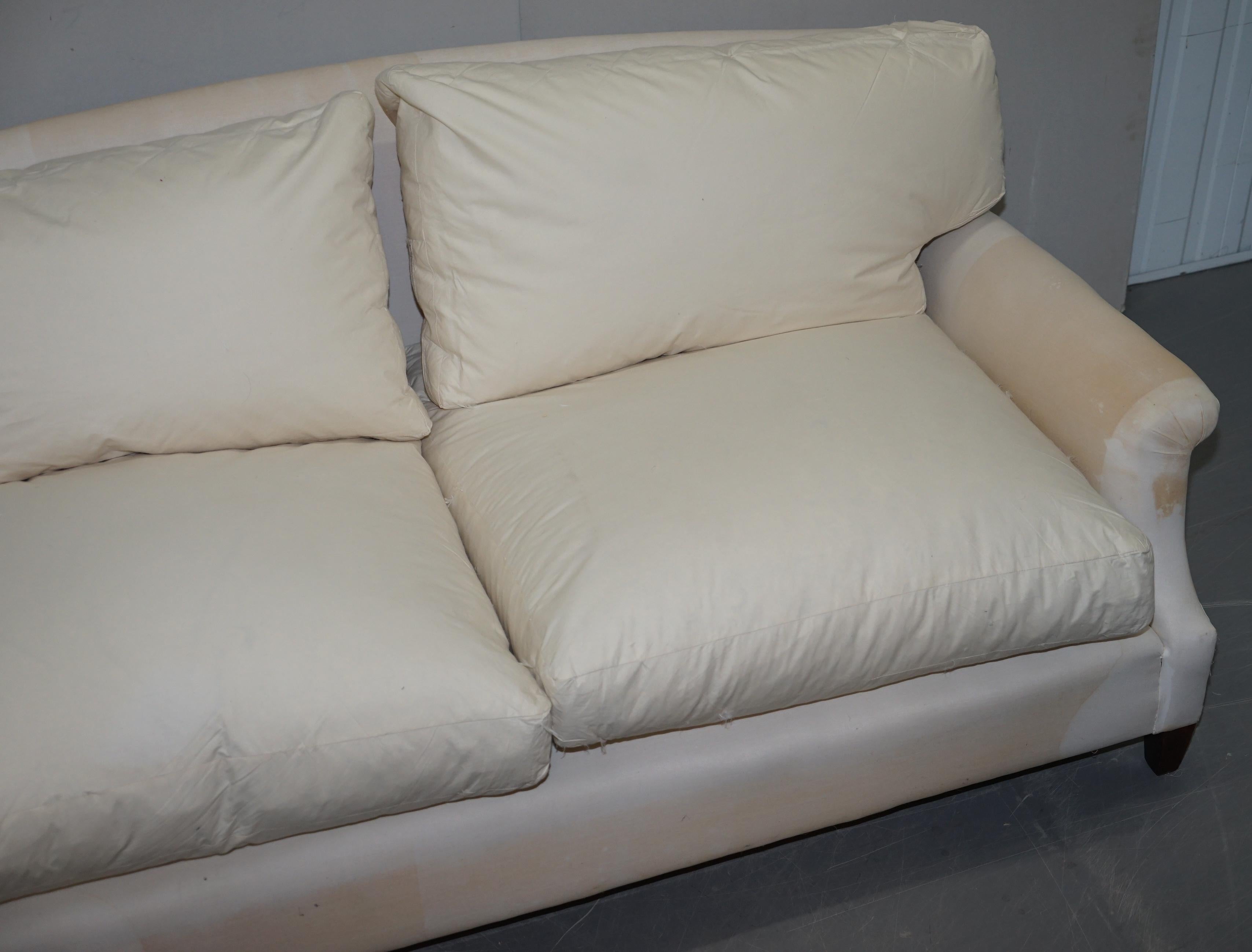 Victorian Howard & Sons Sofa with Feather Filled Cushions and Removable Covers 4
