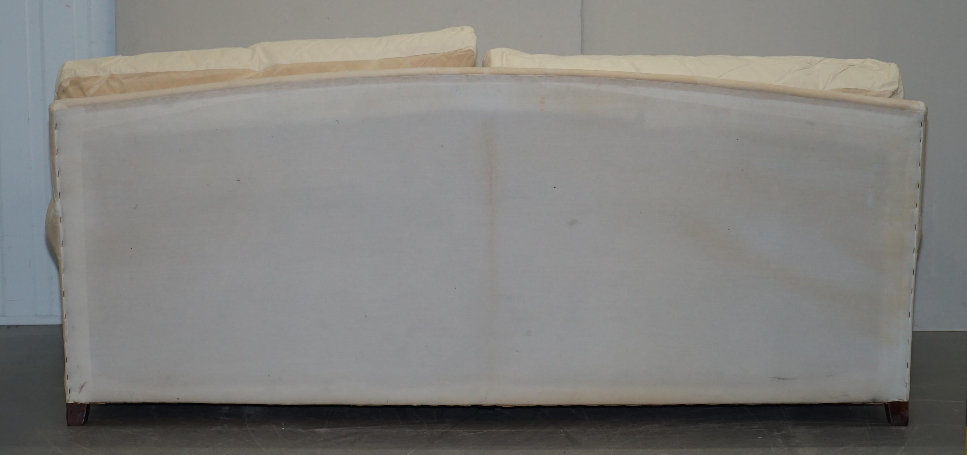 Victorian Howard & Sons Sofa with Feather Filled Cushions and Removable Covers 7