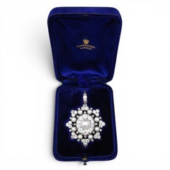 Victorian Hunt & Roskell Pearl Diamond Silver and Gold Brooch-Pendant Circa 1895