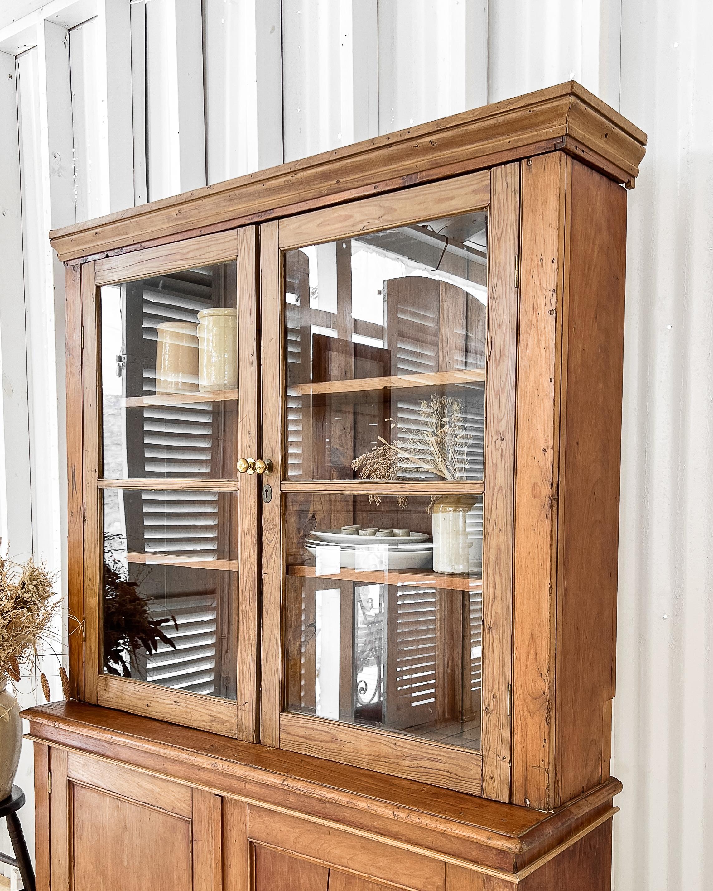 English Victorian Hutch with Glass Upper