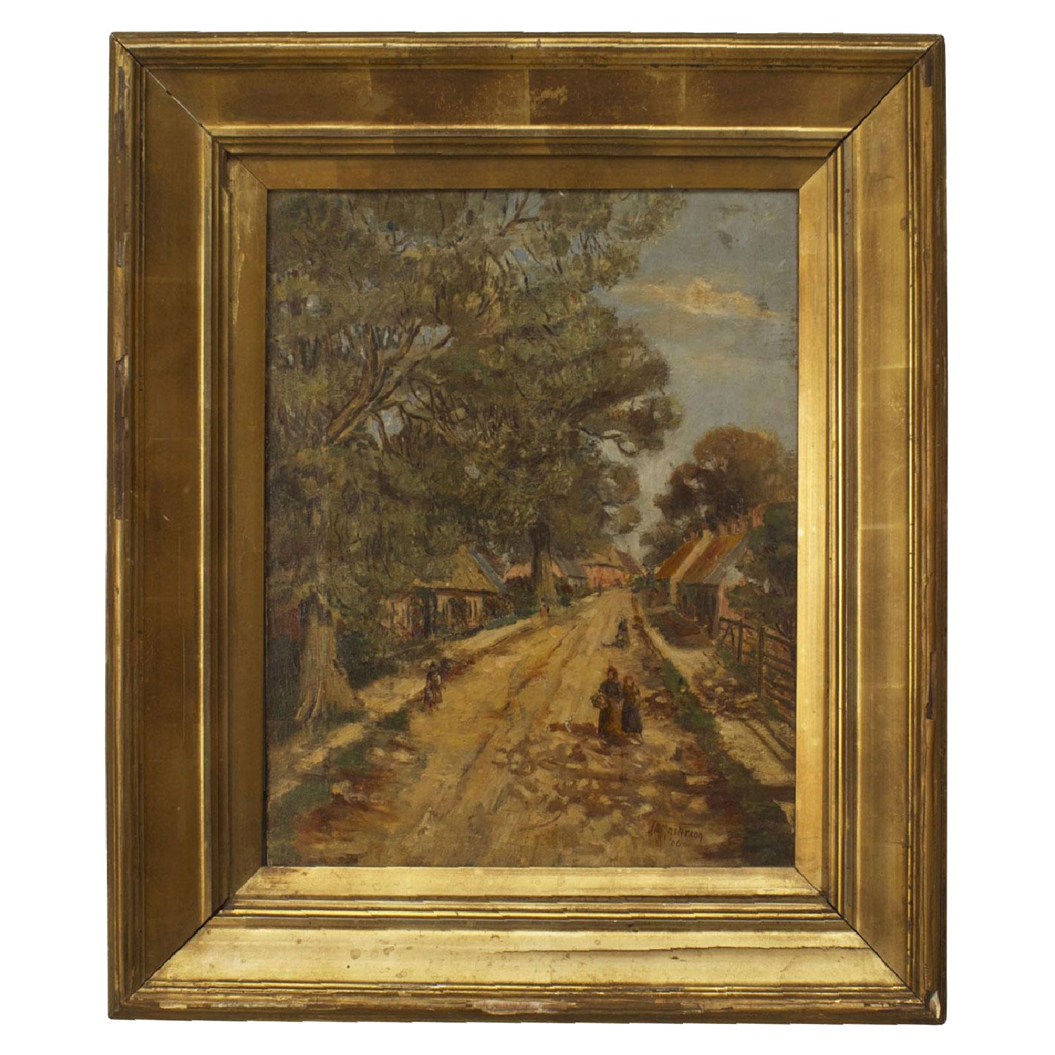 Victorian Impressionist Street Scene For Sale