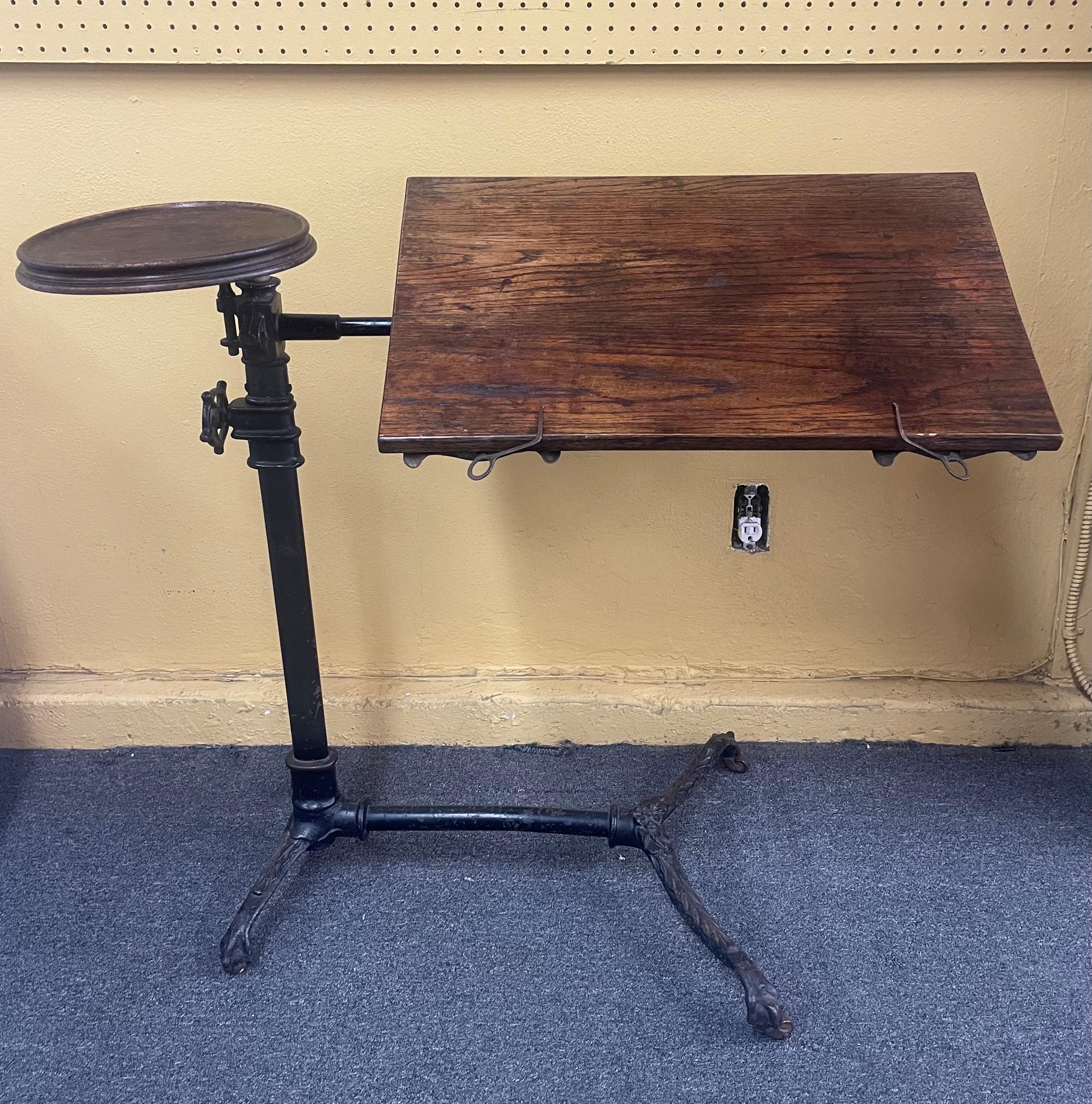 19th Century Victorian Industrial Cast Iron Drafting Table or Desk by J. Foot & Son of London