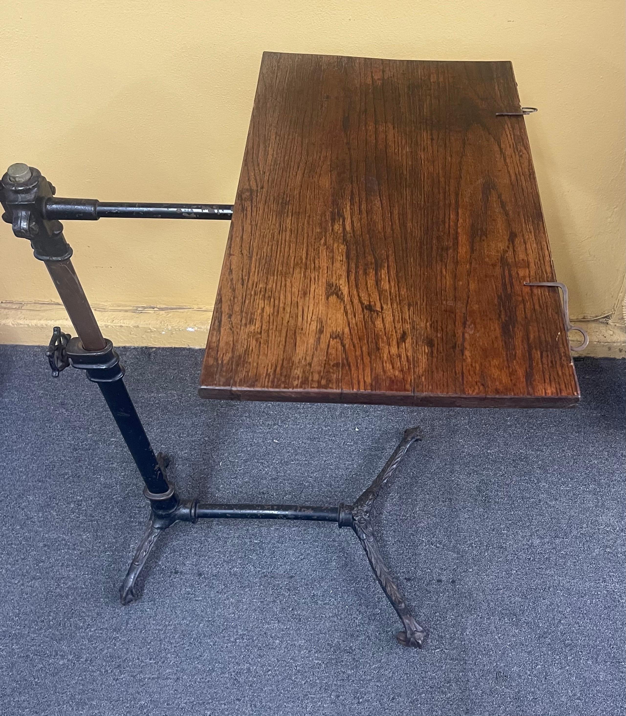 Victorian Industrial Cast Iron Drafting Table or Desk by J. Foot & Son of London 4