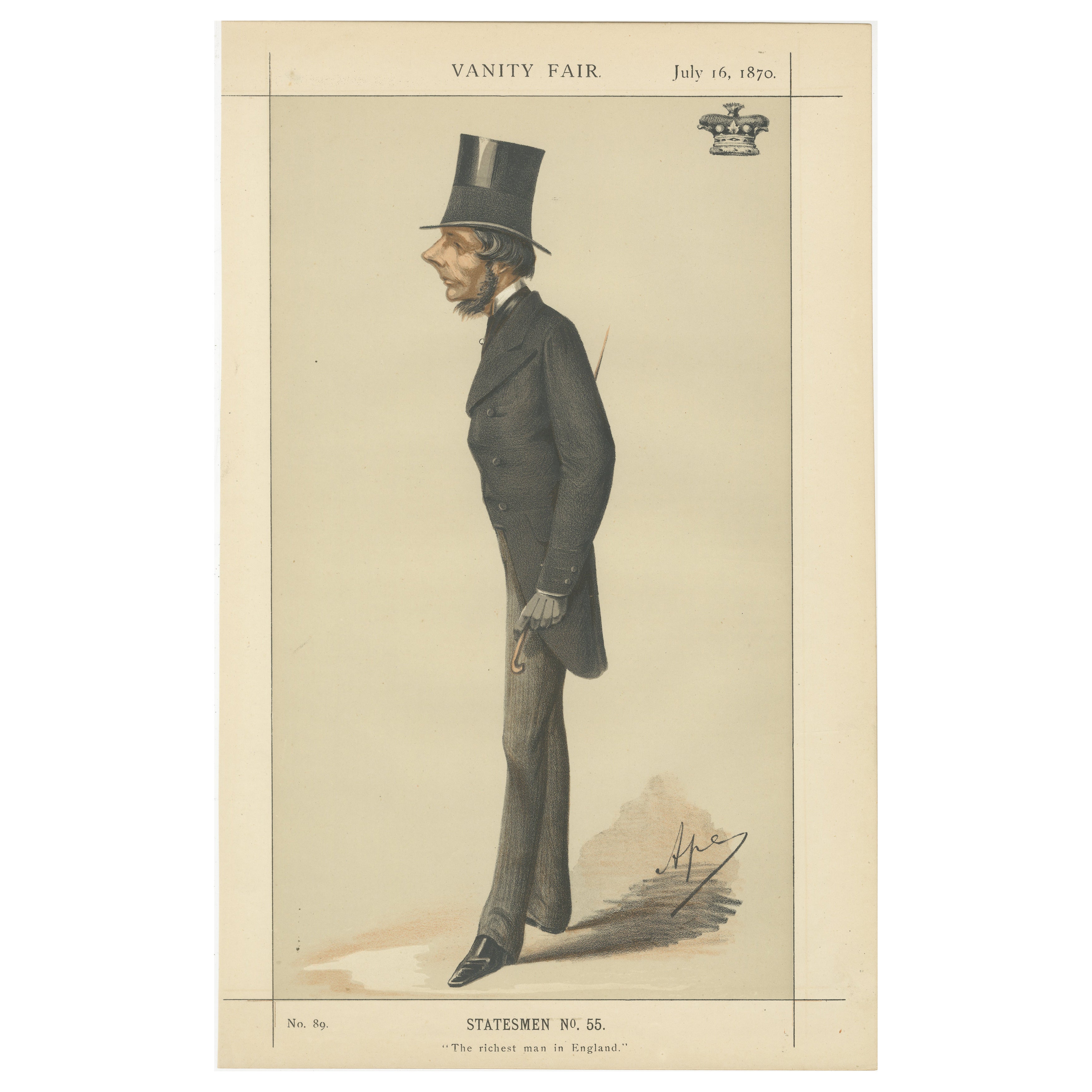 Victorian Industrial Magnate – Vanity Fair Statesmen Caricature, 1870