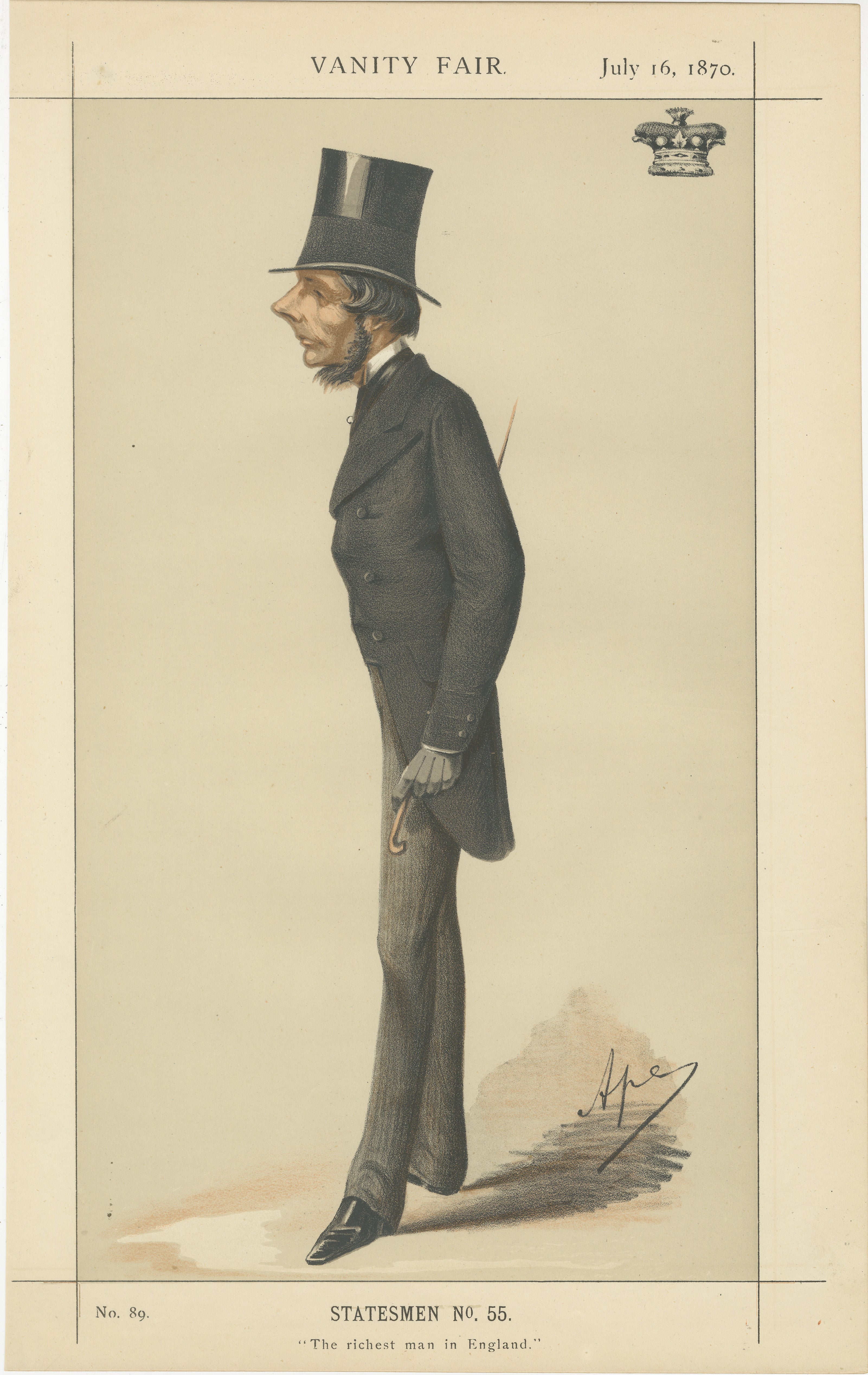 Victorian Industrial Magnate – Vanity Fair Statesmen Caricature, 1870