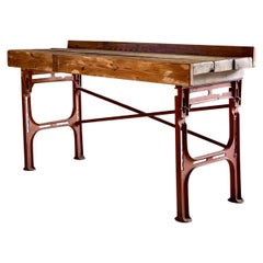 Victorian Industrial Workbench Table, circa 1868