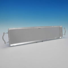 Victorian Industrialist Design Antique Sterling Silver Sandwich Tray, 1895