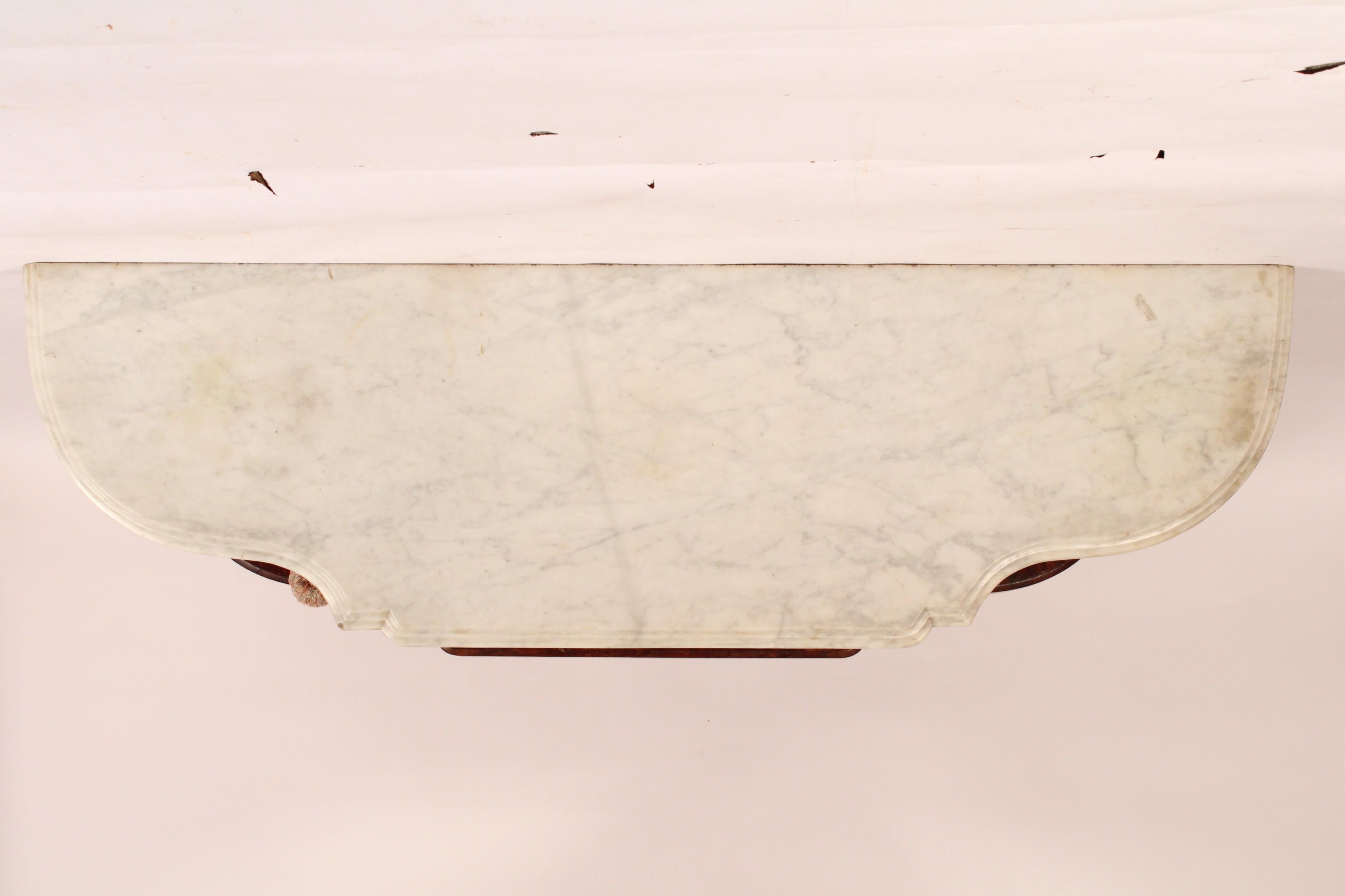Late 19th Century Victorian Inlaid burl Walnut Sideboard With Marble Top For Sale