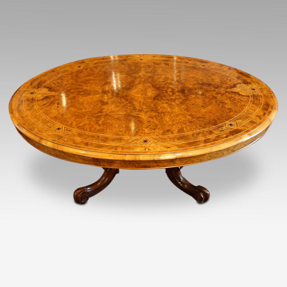 Victorian Inlaid Burr Walnut Coffee Table 5