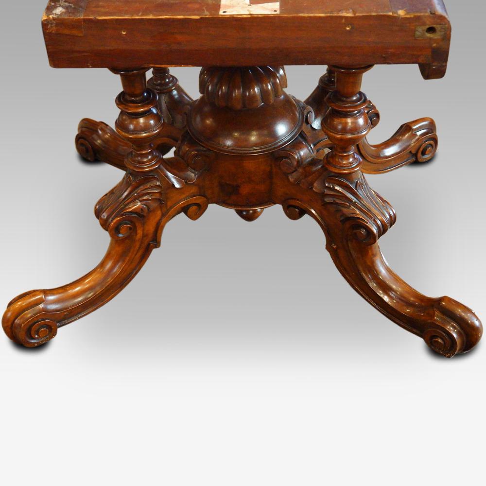English Victorian Inlaid Burr Walnut Coffee Table
