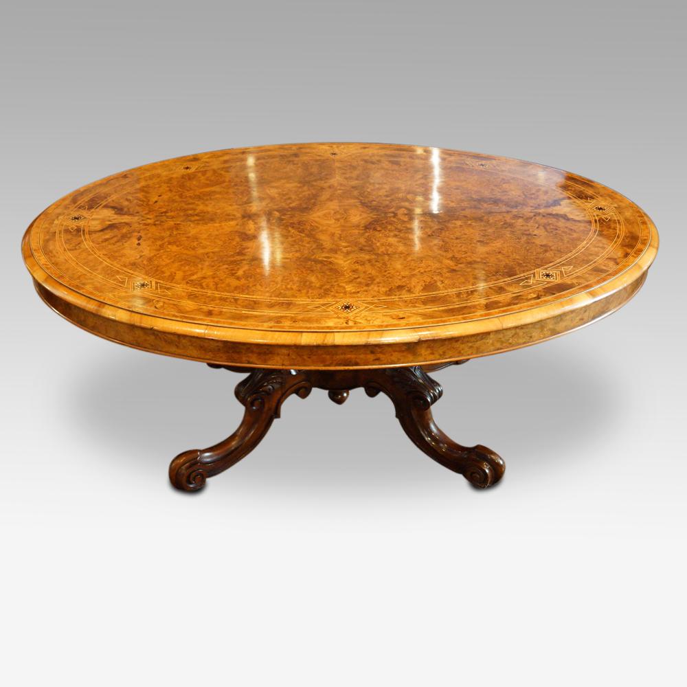 Victorian Inlaid Burr Walnut Coffee Table 2