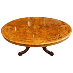 Antique Victorian Inlaid Burr Walnut Coffee Table