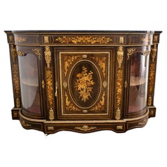 Victorian Inlaid Credenza Display Cabinet