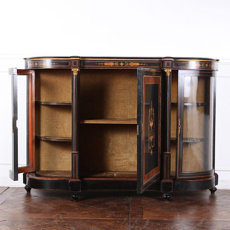 English Victorian Inlaid Ebonized Cabinet, C1870 For Sale