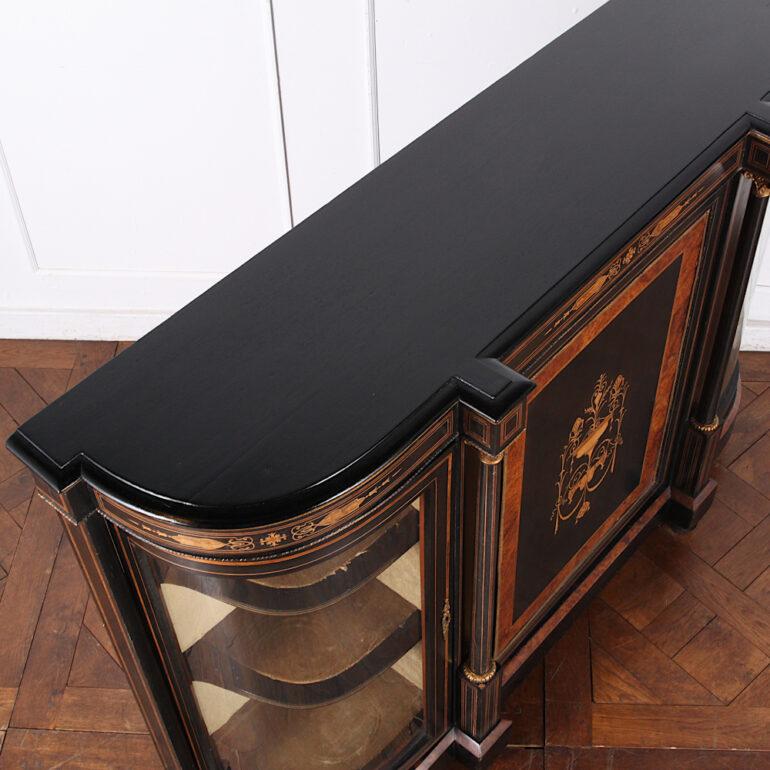 19th Century Victorian Inlaid Ebonized Cabinet, C1870 For Sale