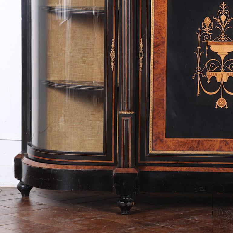 Ebony Victorian Inlaid Ebonized Cabinet, C1870 For Sale