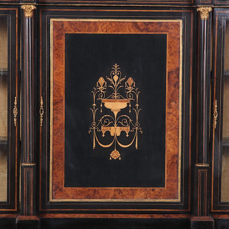 Victorian Inlaid Ebonized Cabinet, C1870 For Sale 3