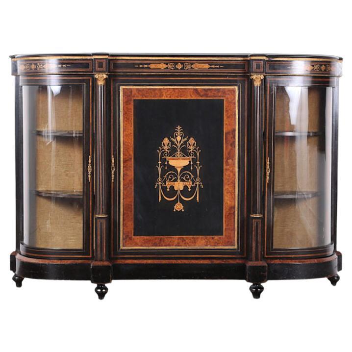 Victorian Inlaid Ebonized Cabinet, C1870 For Sale