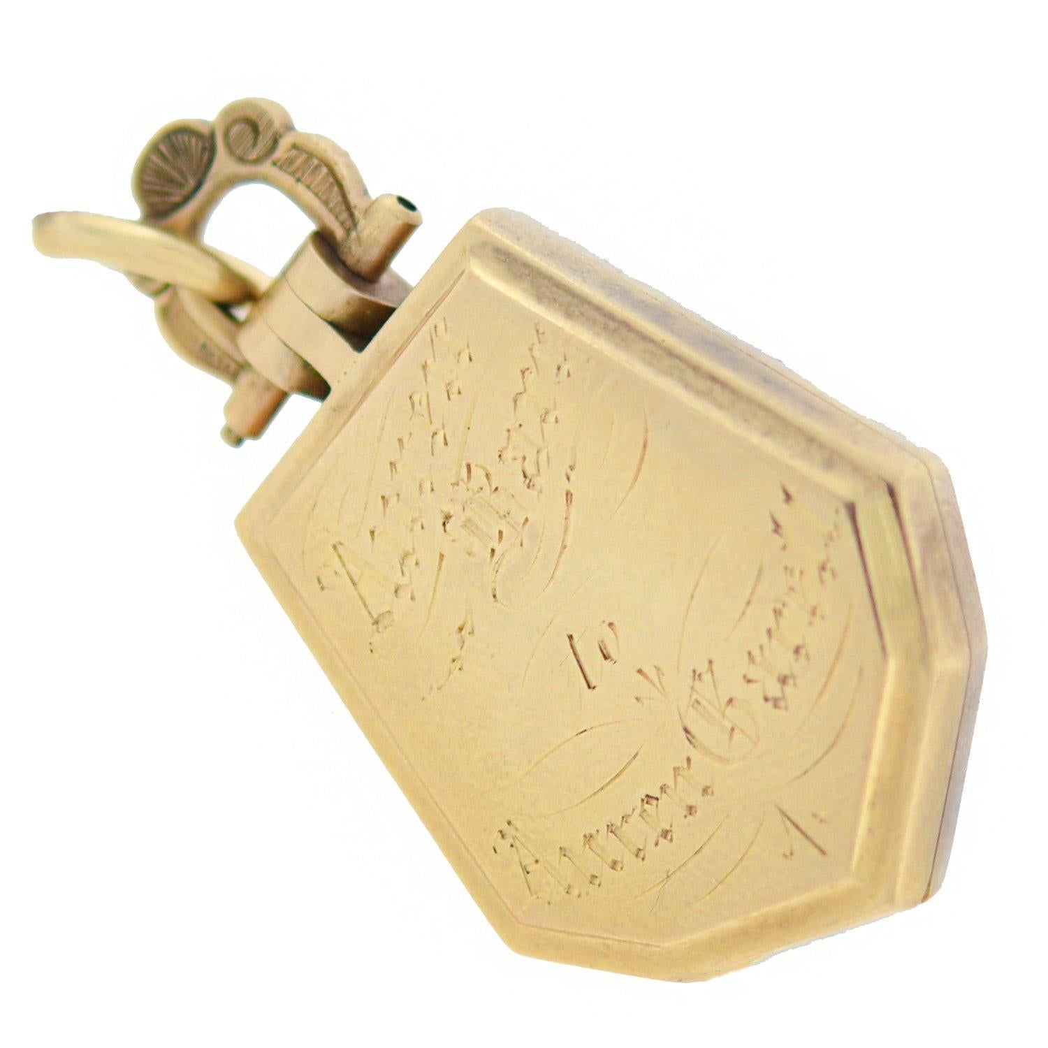 Pendentif médaillon victorien en or incrusté de quartz Bon état - En vente à Narberth, PA