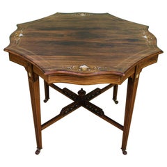 Antique Victorian Inlaid Rosewood Centre Table by James Shoolbred