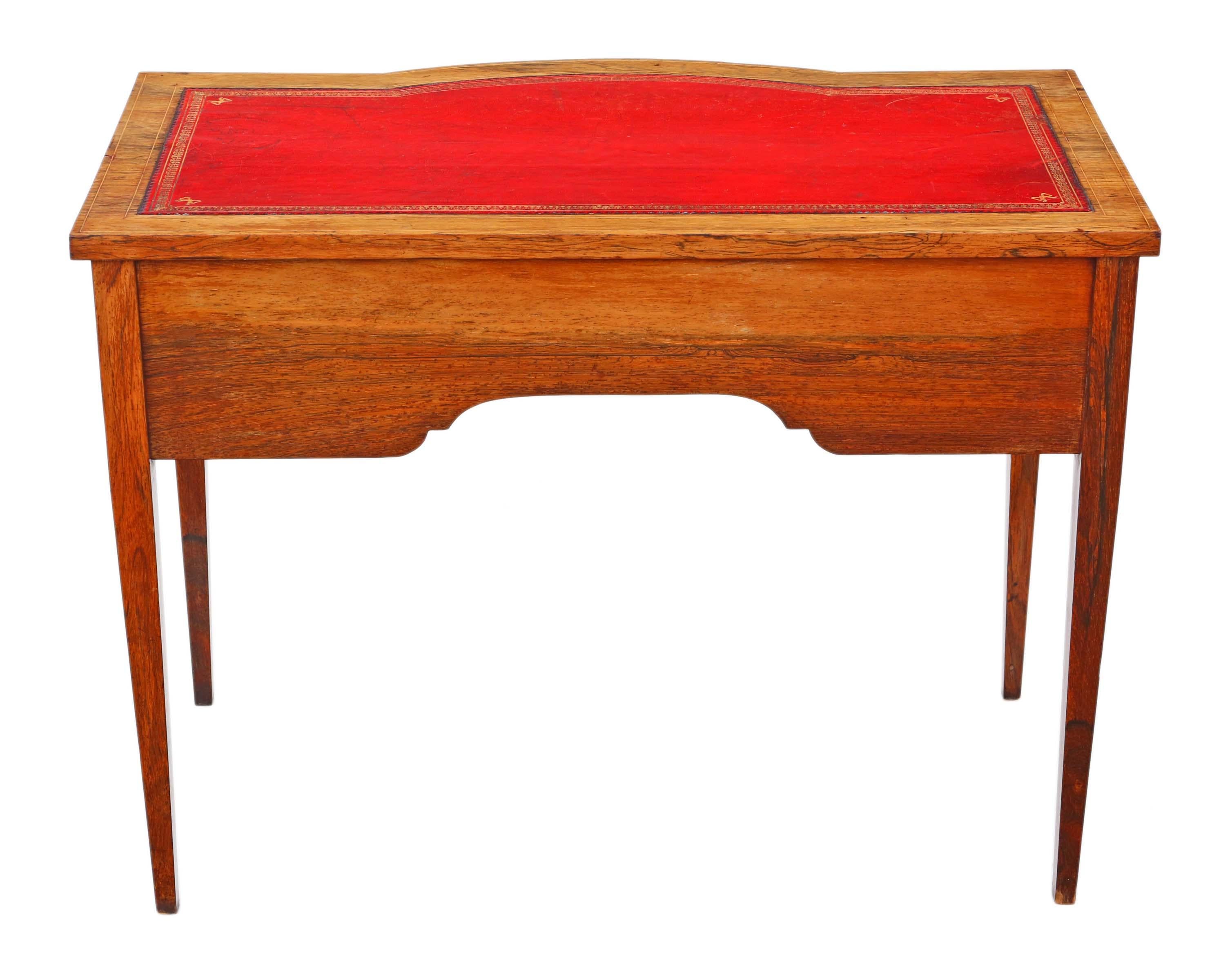 Victorian, Inlaid, Rosewood, Desk, Writing, Dressing, Table 6