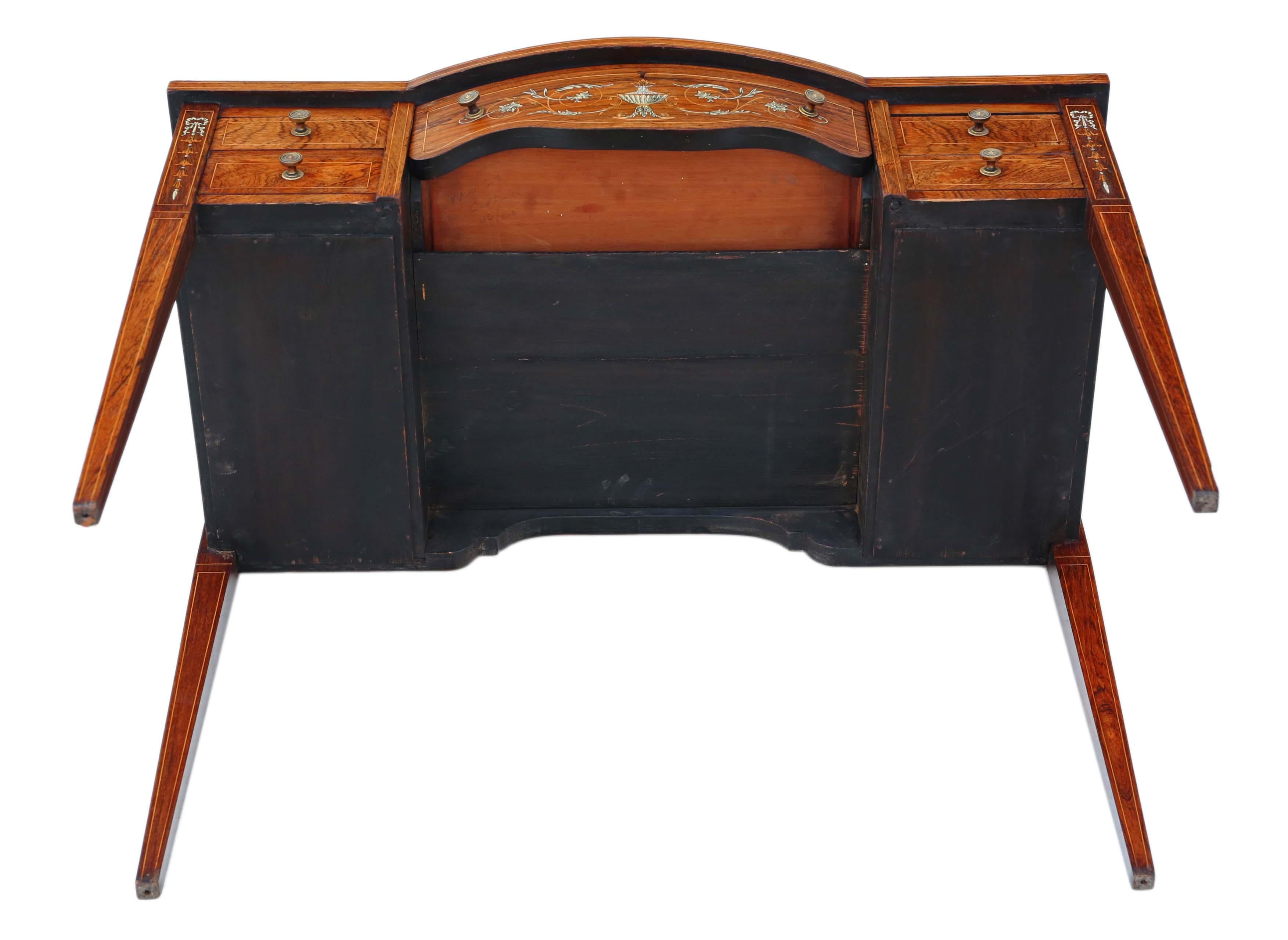 Victorian, Inlaid, Rosewood, Desk, Writing, Dressing, Table 7