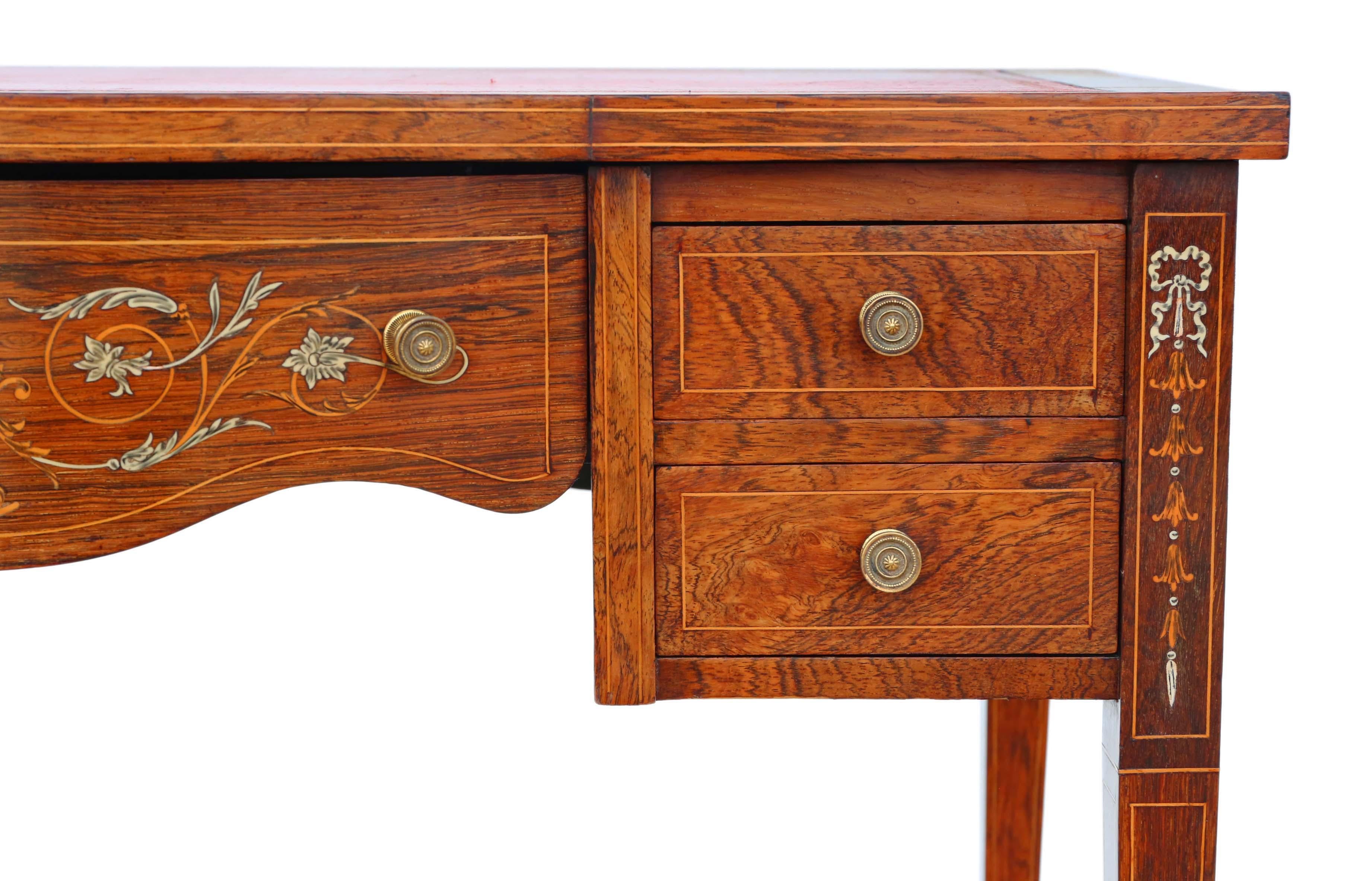 Victorian, Inlaid, Rosewood, Desk, Writing, Dressing, Table 2