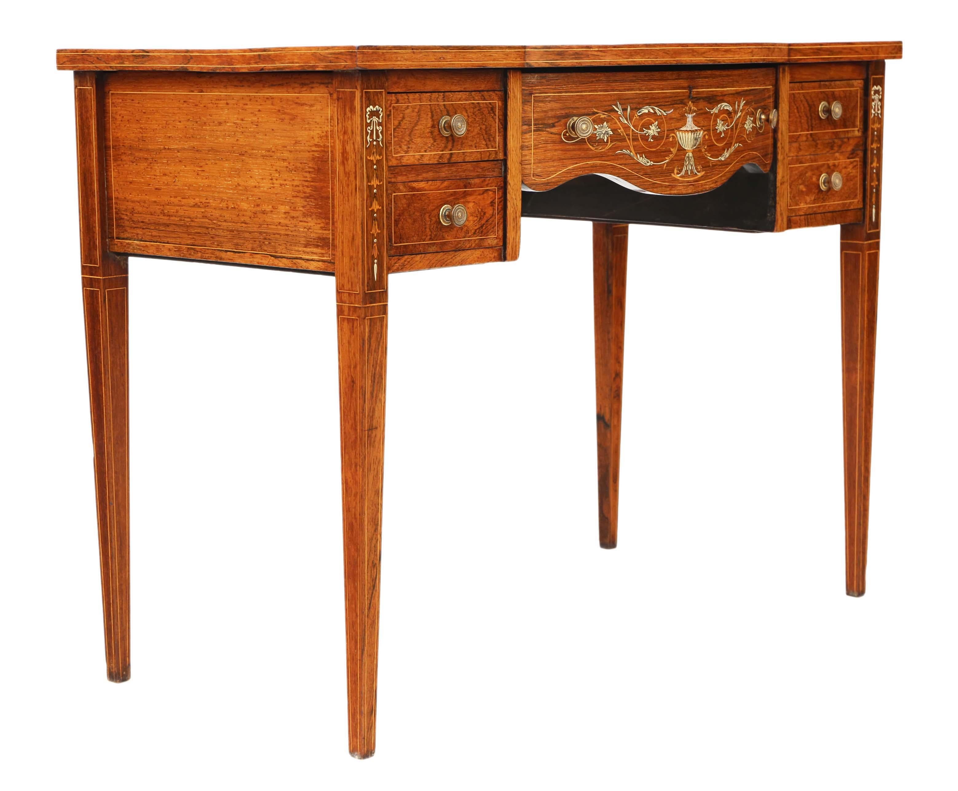 Victorian, Inlaid, Rosewood, Desk, Writing, Dressing, Table 5