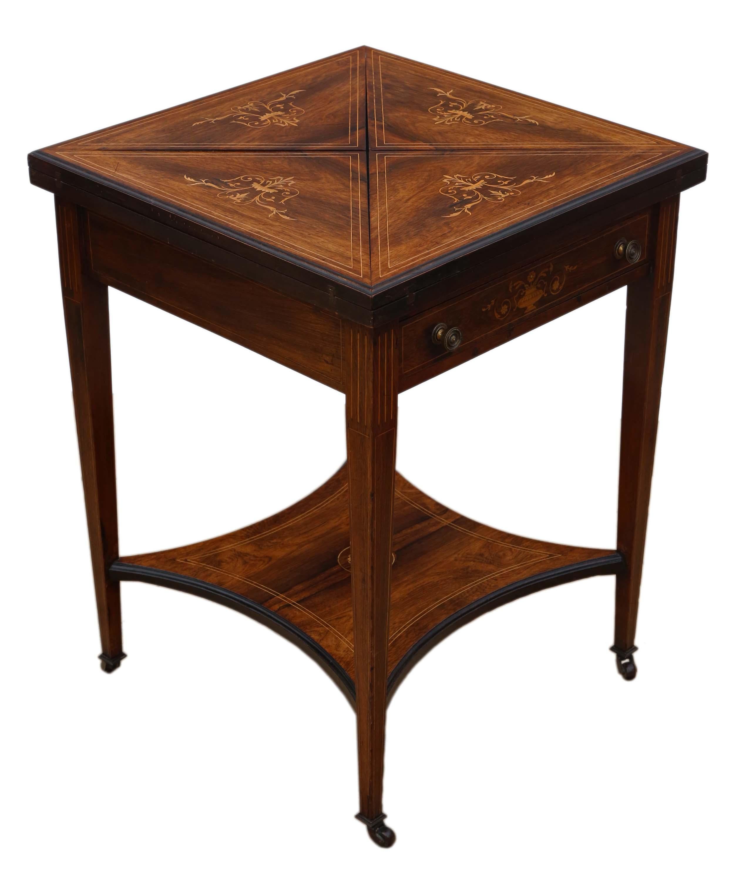 Victorian Inlaid Rosewood Games Table 6
