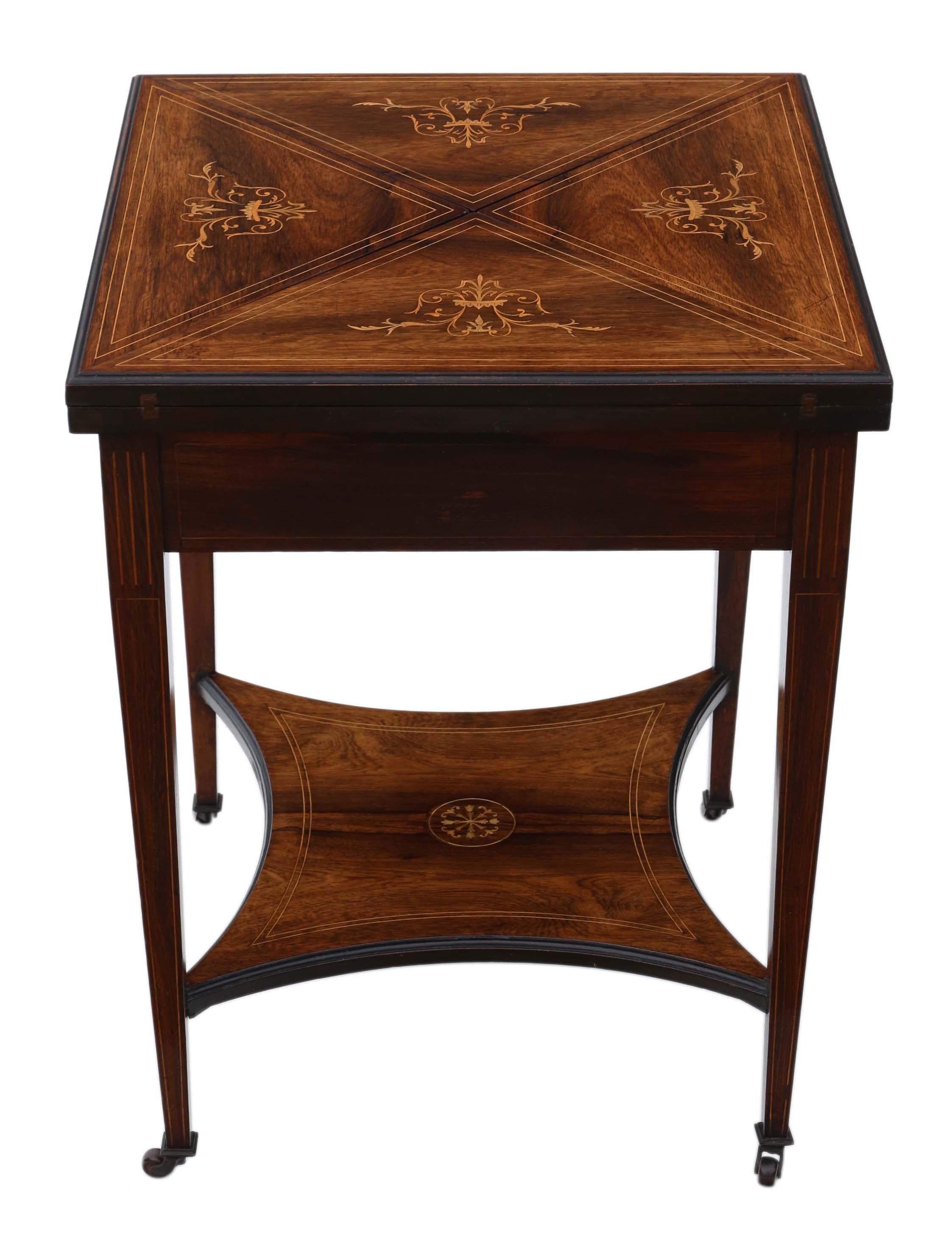 Victorian Inlaid Rosewood Games Table 7