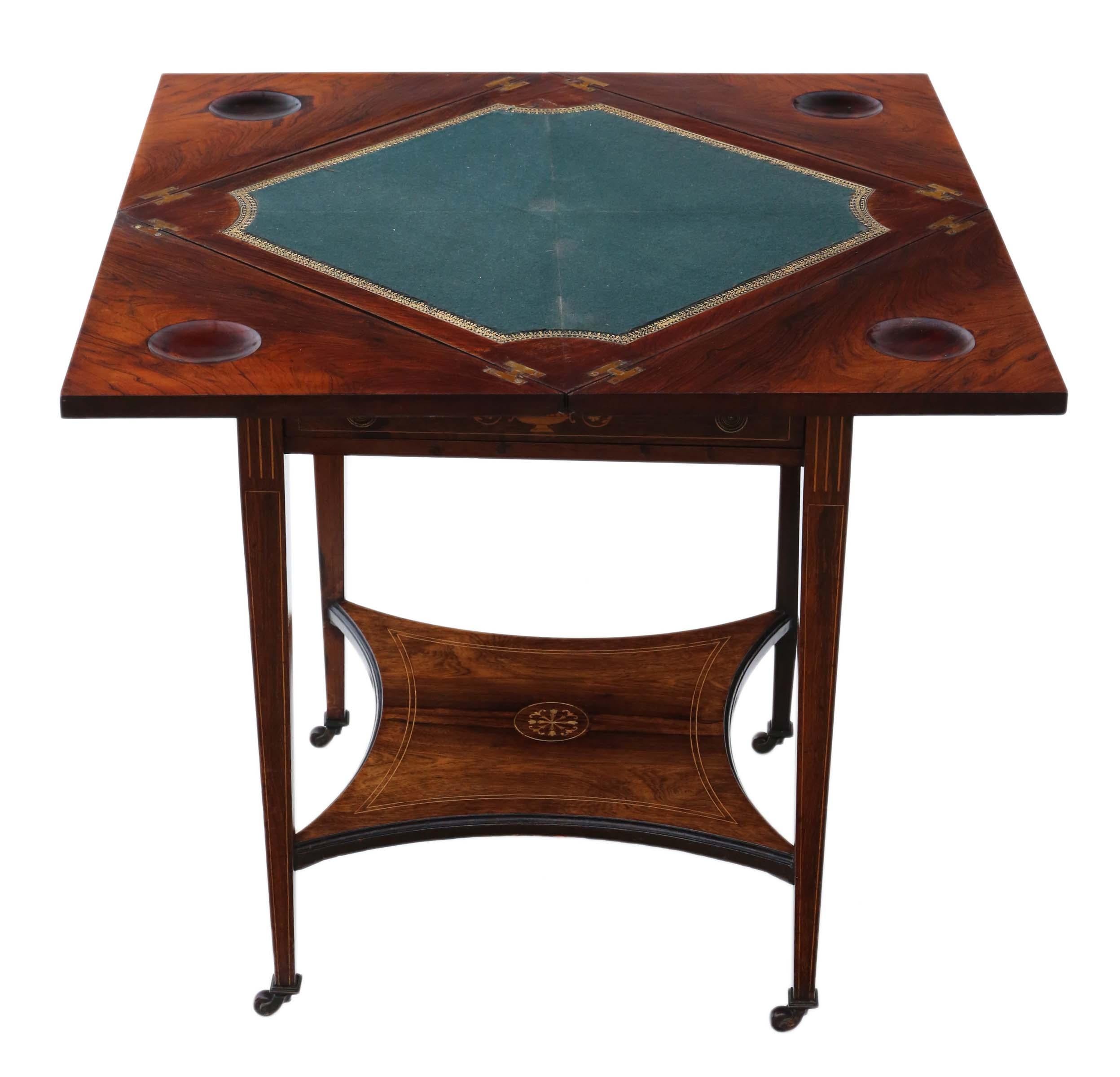 Victorian Inlaid Rosewood Games Table In Good Condition In Wisbech, Cambridgeshire