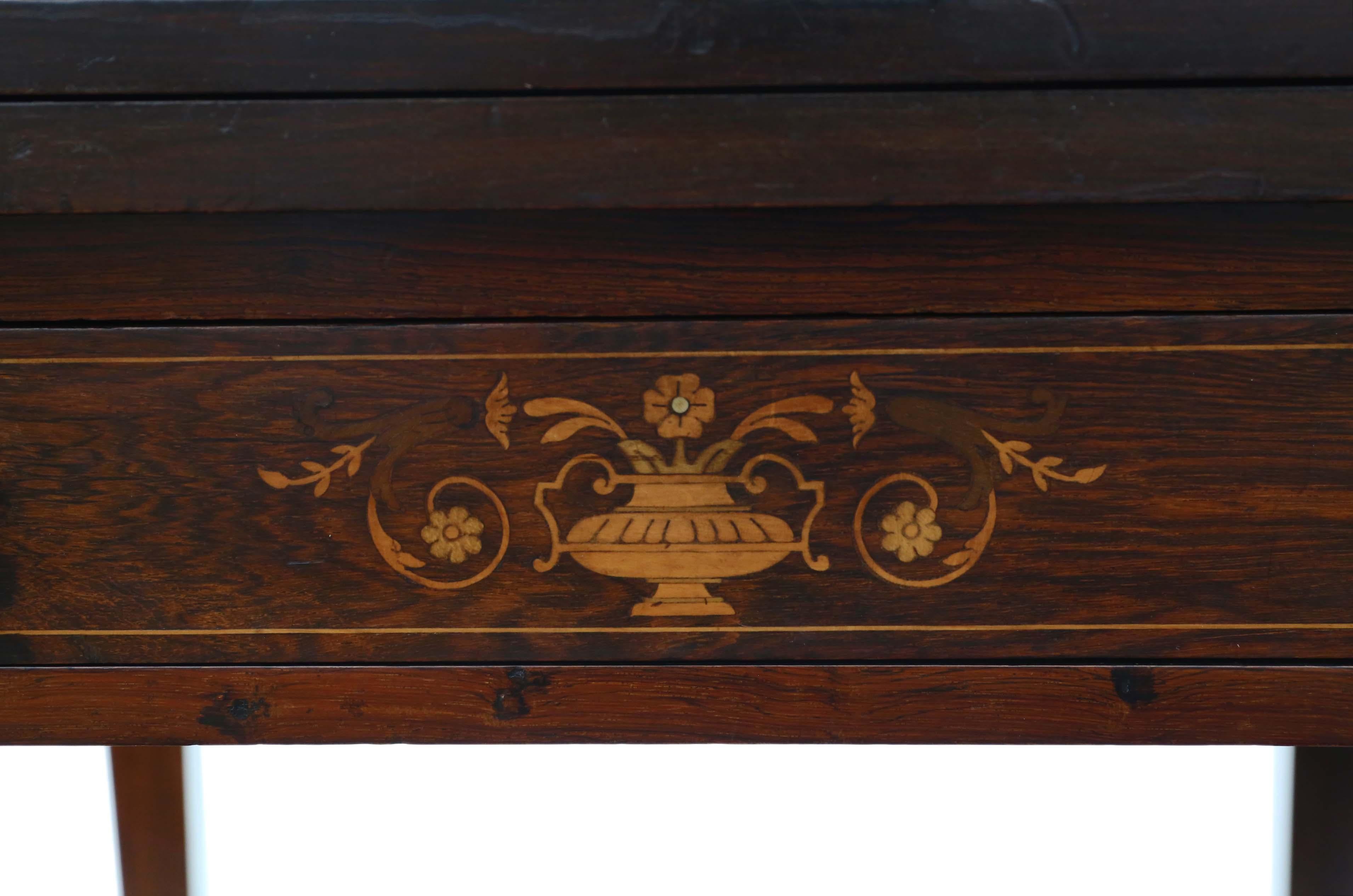 Victorian Inlaid Rosewood Games Table 2