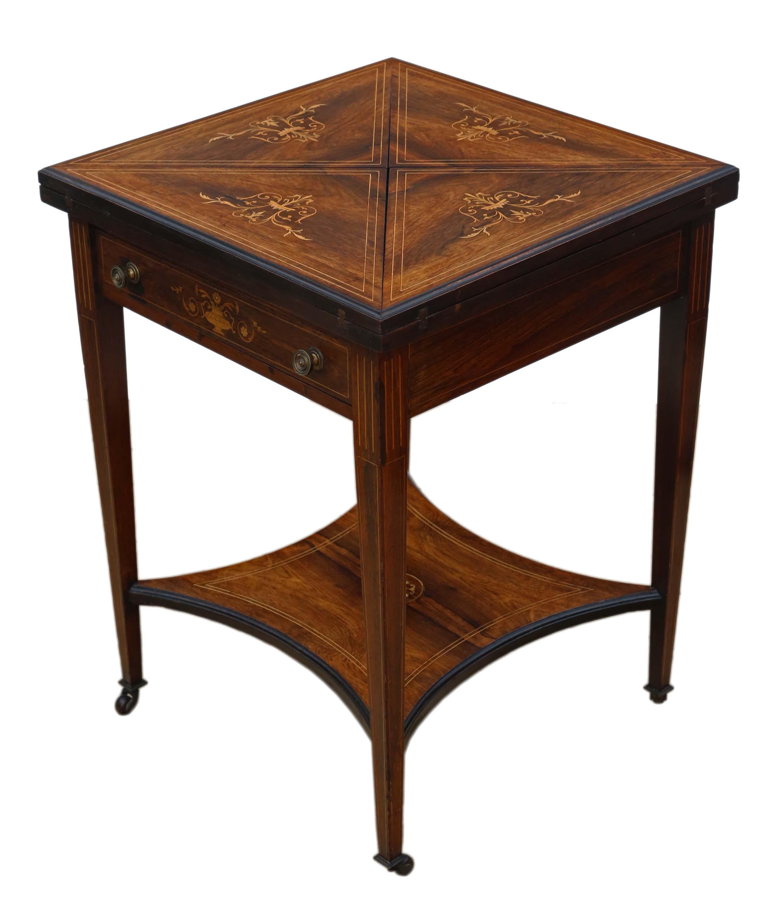Victorian Inlaid Rosewood Games Table 5