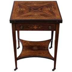 Victorian Inlaid Rosewood Games Table