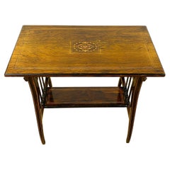 Victorian Inlaid Rosewood Two-Tier Side Table, 1880s