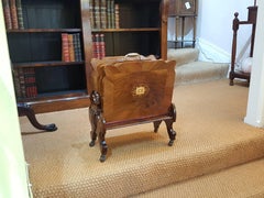 Victorian Inlaid Walnut Canterbury