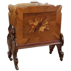 Victorian Inlaid Walnut Canterbury