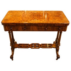 Victorian Inlaid Walnut Card Table