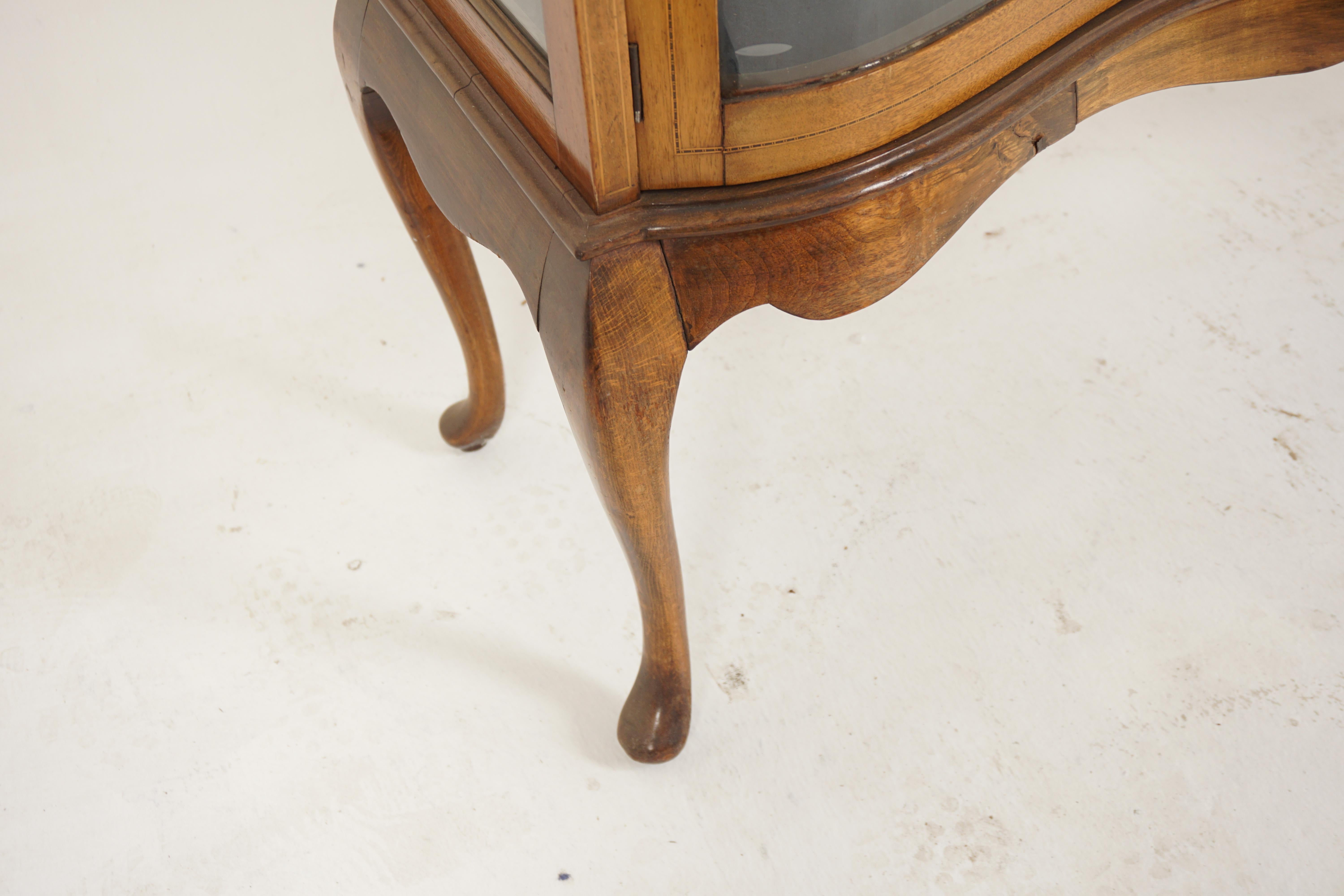 Victorian Inlaid Walnut Display Cabinet, China Cabinet, Scotland 1900, H076 5